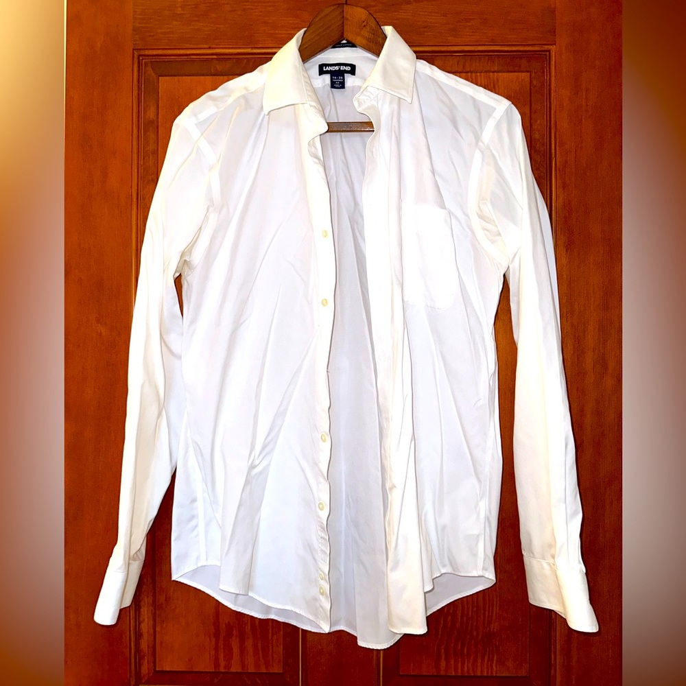 Lands End No Iron Supima Pinpoint Tailored Fit Dress Shirt